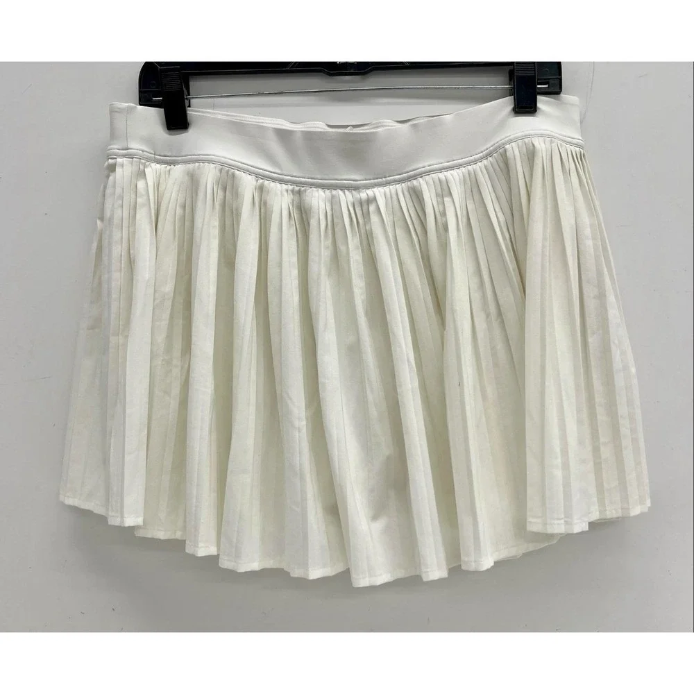 Lululemon Pleated Tennis Skirt White Built-in Shorts Athleisure Size 12 - Picture 2 of 6